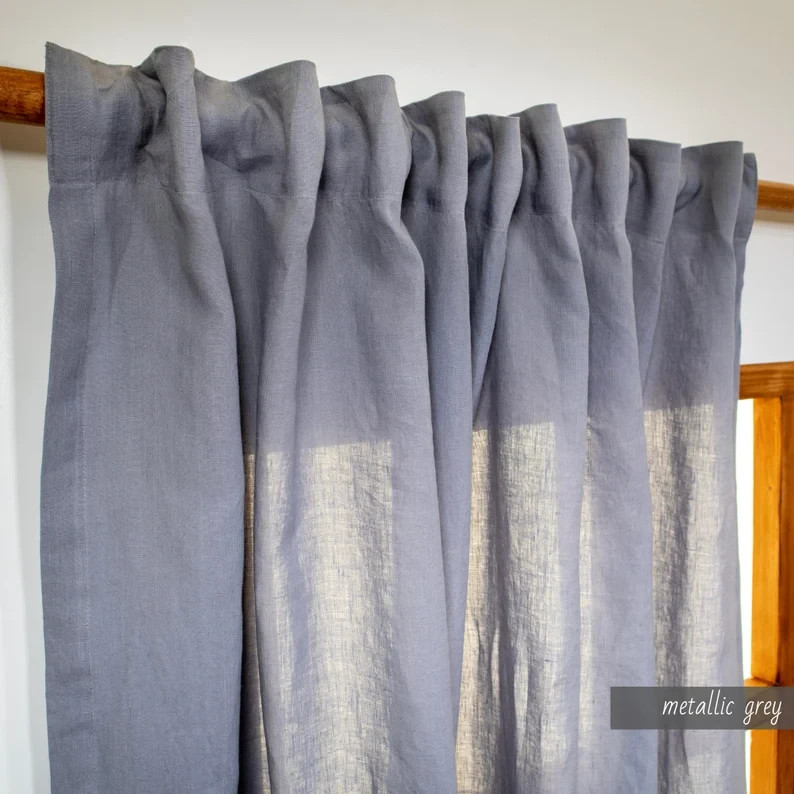 Elegant Linen Cafe Curtains – 17Color Extra Long & Short Custom Panels 100%