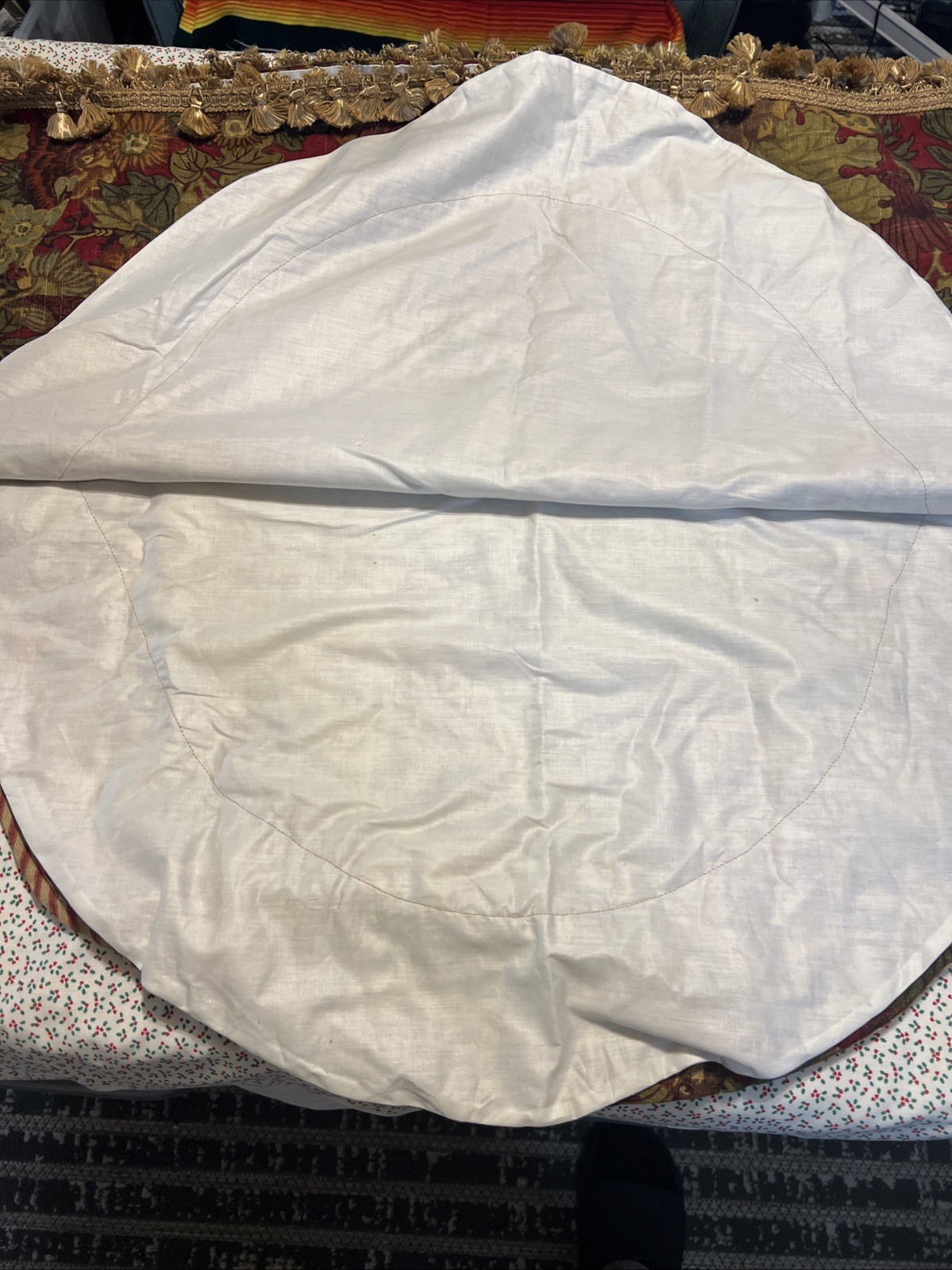Vintage Custom Scalloped Floral Tapestry Valances Set of 2 w/ 2-Tone Fringe 130”
