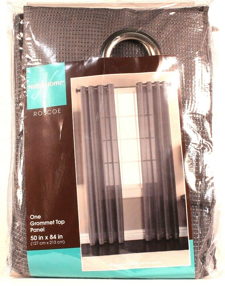 1 Count Natco Home One Grommet Top Panel 50 in x 84 in Roscoe Graphite 26533