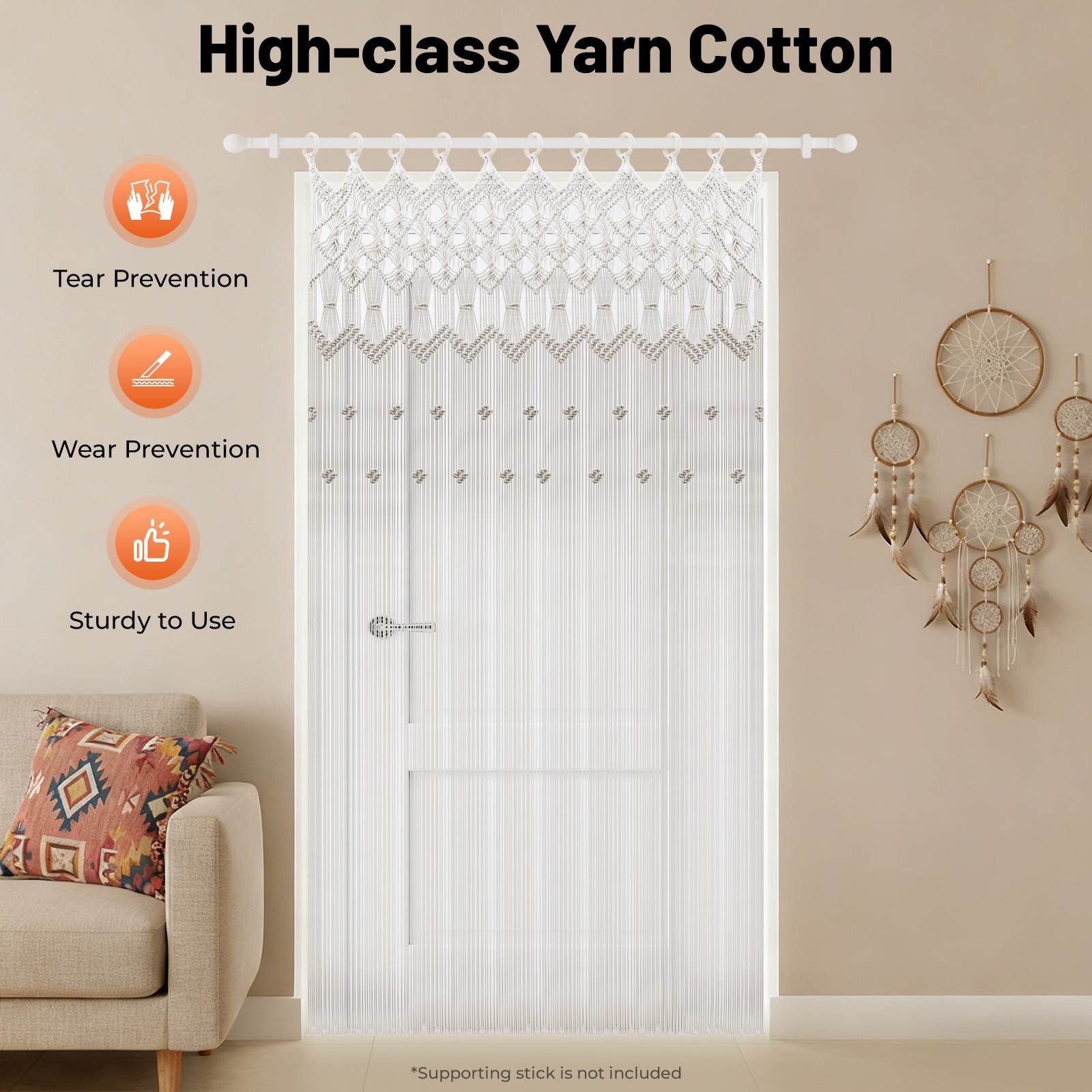 Handmade Macrame Wall Hanging Boho Home Backdrop Door Window Curtain Decor