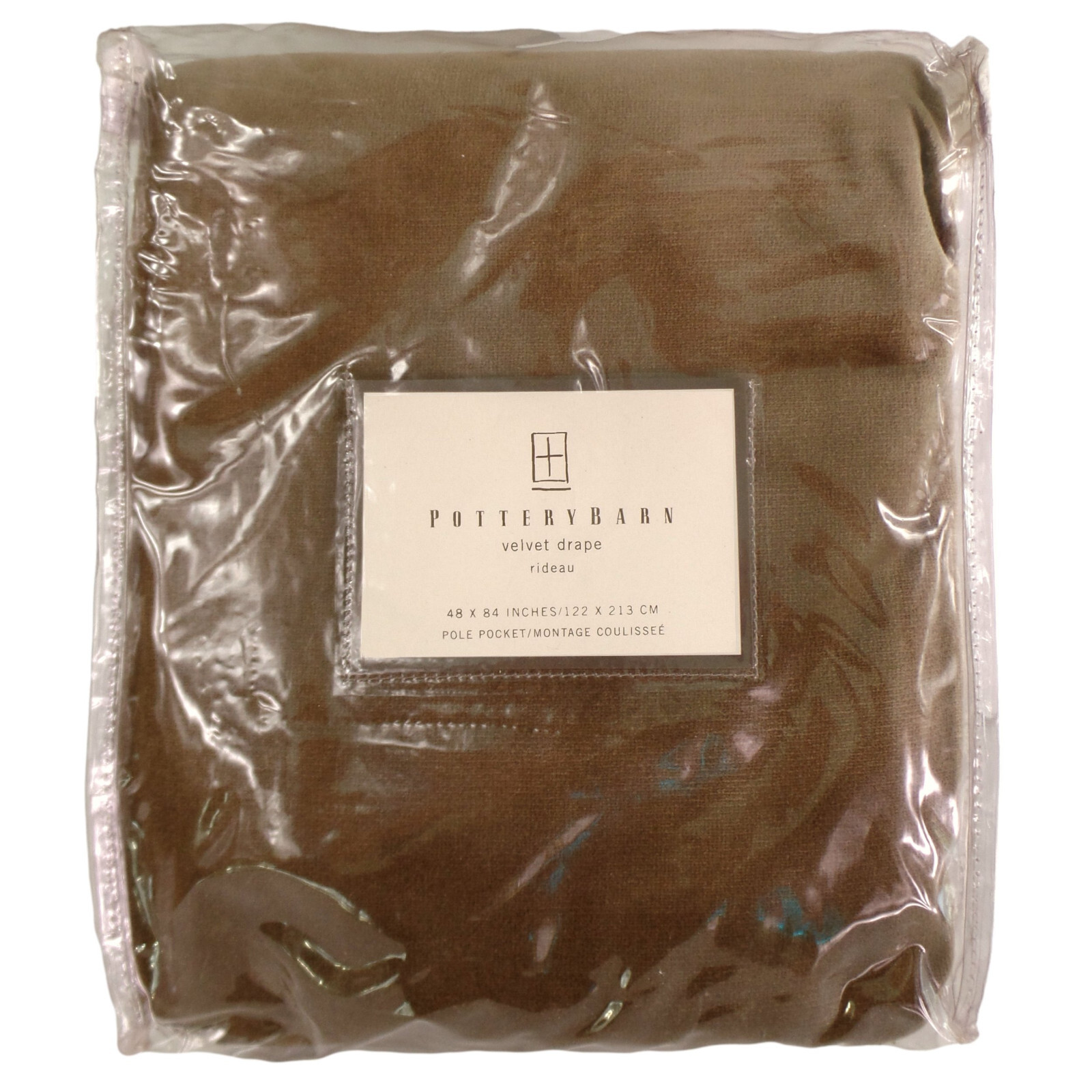 POTTERY BARN VELVET DRAPE CURTAIN / 48×84 / TAUPE / NEVER USED!