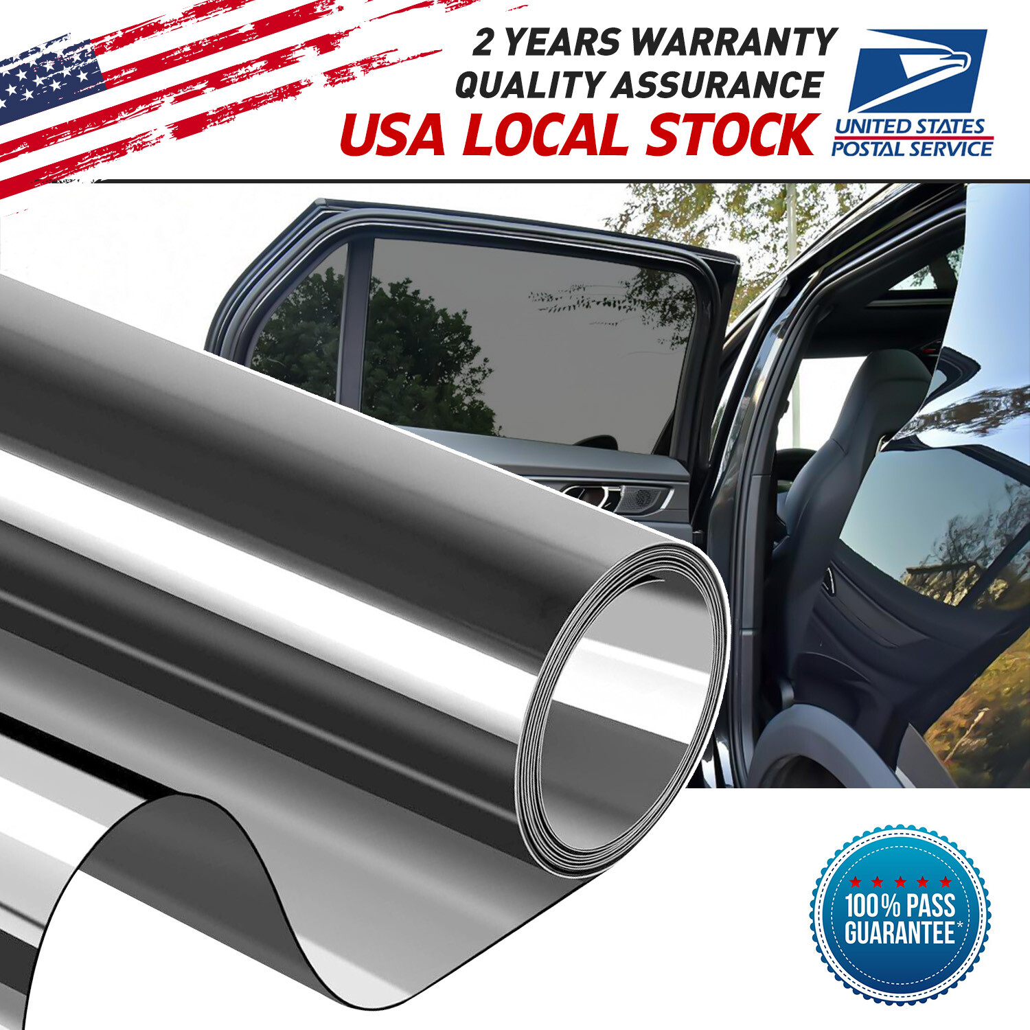 Uncut 20”x39” 39”x196”Car Window Tint Film Roll with Shades 5%-20%VLT Black