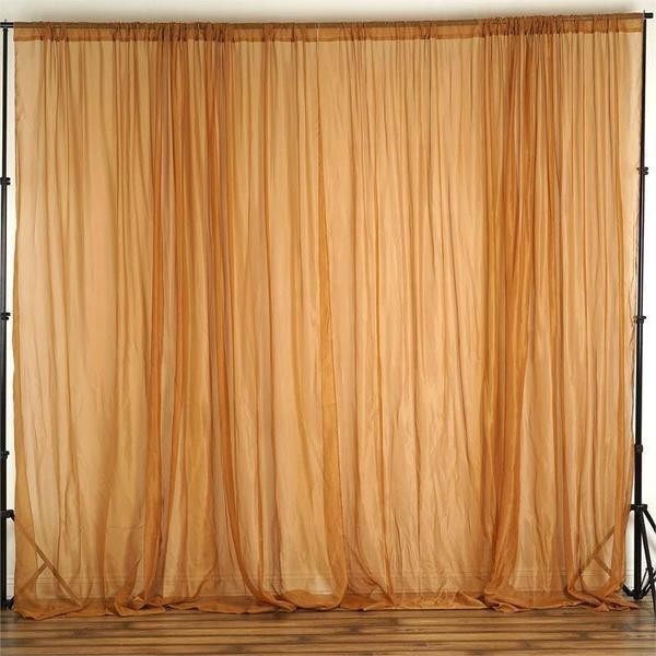 Gold 10 x 10 ft Voile BACKDROP CURTAINS 2 Panels 5×10 ft Home Party Decorations