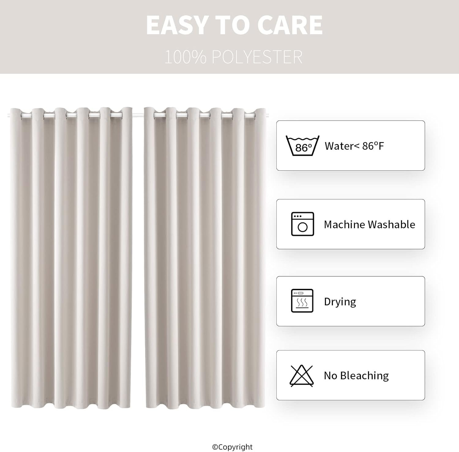 Waterproof Blackout Outdoor Curtains 84×120 – 2 Panels for Patio & Porch
