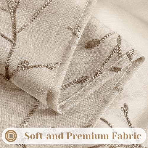 Sheer Curtains 52 X 84 Inches Length 2 Panels 52″W x 84″L (Pack of 2) Taupe