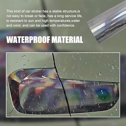 Car Light Tint Film, 11.8″ x 39.3″ Laser Honeycomb Car Rear Tail Light Lamp