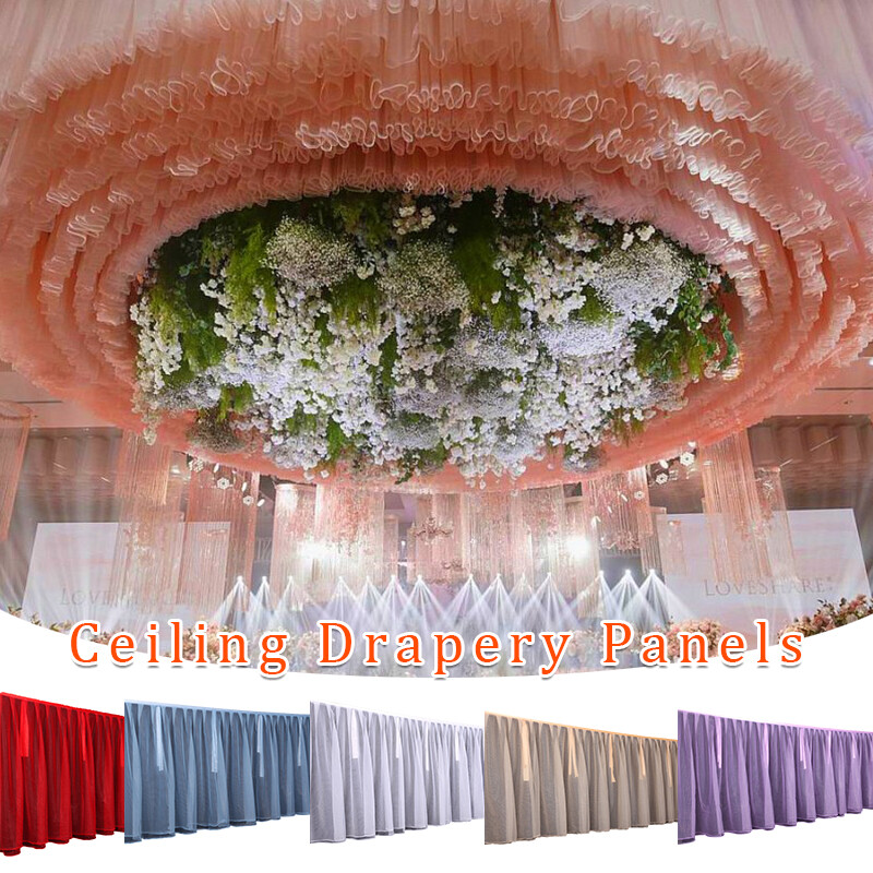 Tutu Ceiling Drapery Panels Wedding Sheer Gauze Long Ceiling Draping Hall Decor