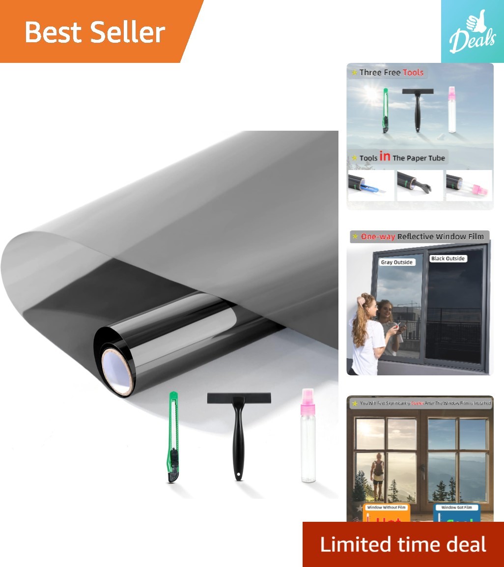 Elite UV Blocking One-Way Privacy Film – PET, 23.6″×78.7″, Heat Control