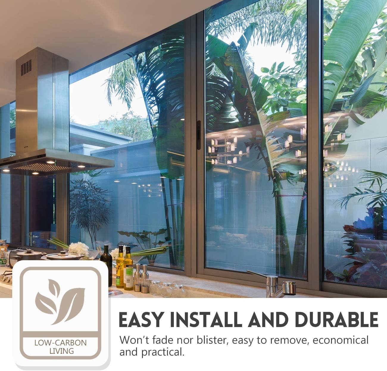 17.5×78 Inch UV Reflective Window Film – Easy Install Daytime Privacy Solution