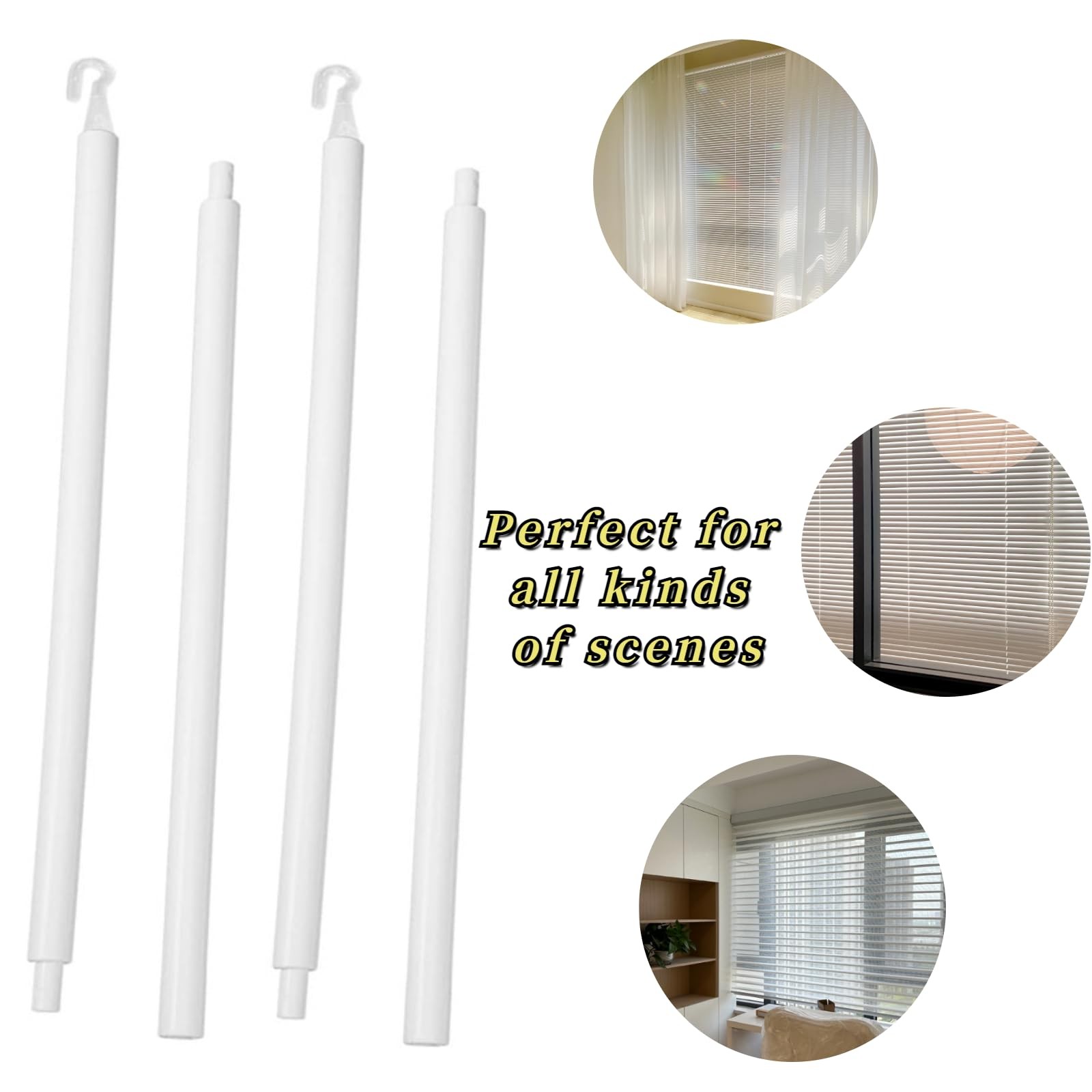 24 inch 2 Pair Blind Wands,Blind Rod with Hook and Grip,Vertical Blinds Repla…