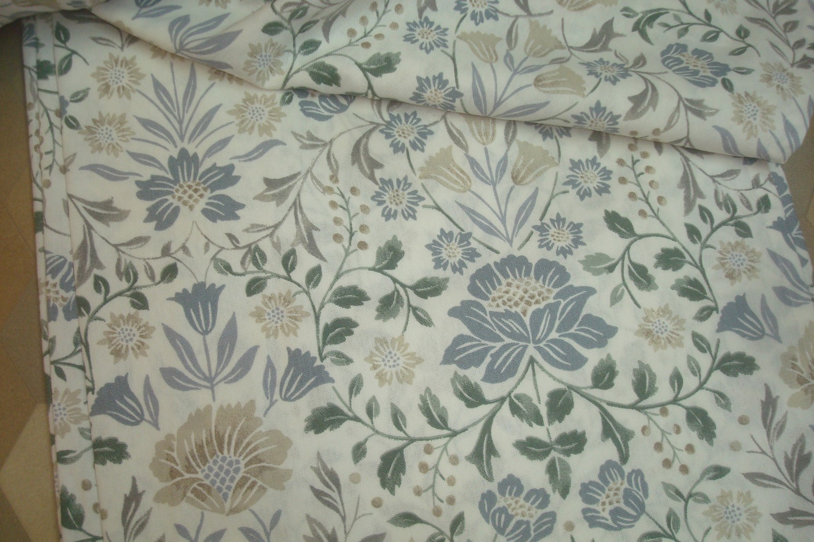NWT Nicole Miller 2 pc Window Curtains Damask Cotton Floral Blue ea 50″ x 96″ lg