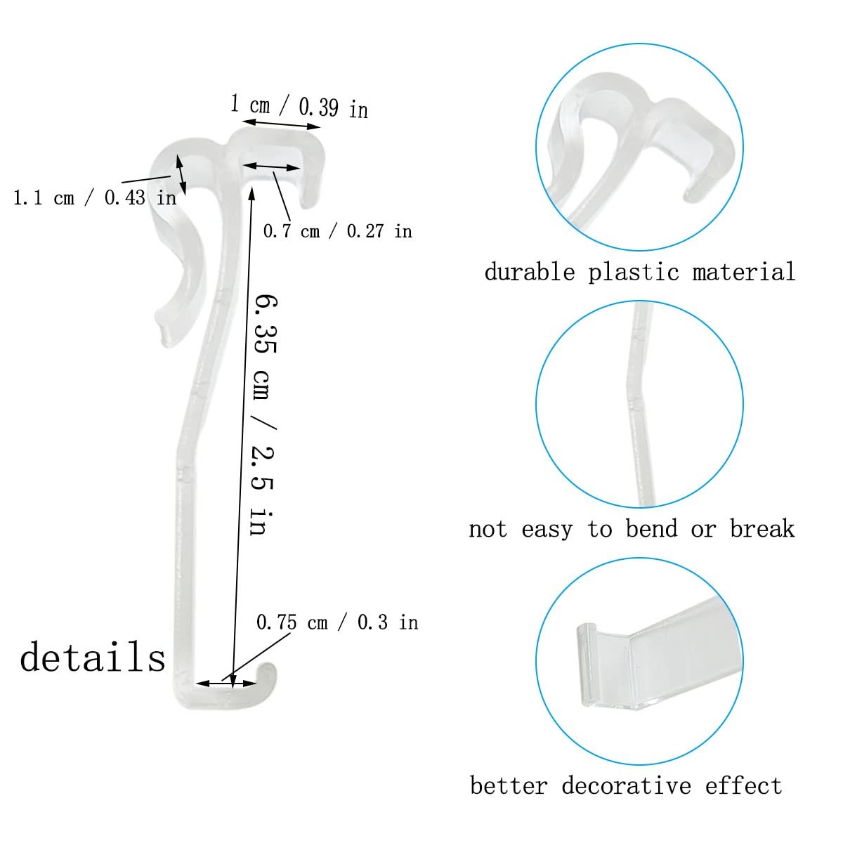 2.5 Inch Valance Clips For Blinds Hidden Plastic 12 Pcs Clear Invisible Repair