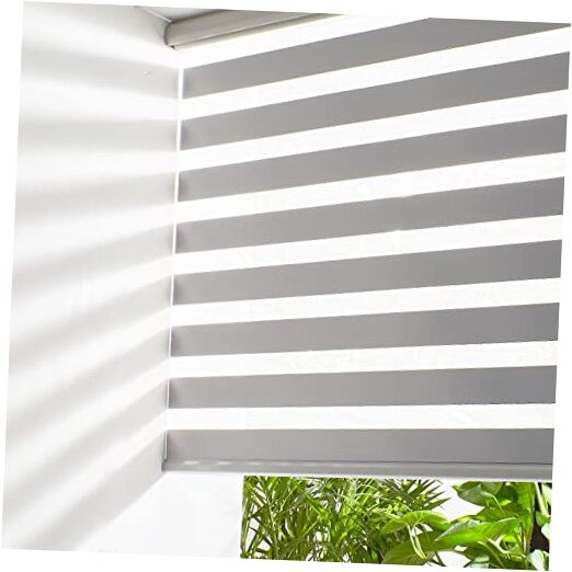 Cordless Zebra Blinds for Windows Free-Stop Window Blinds 30″W x 72″H Grey