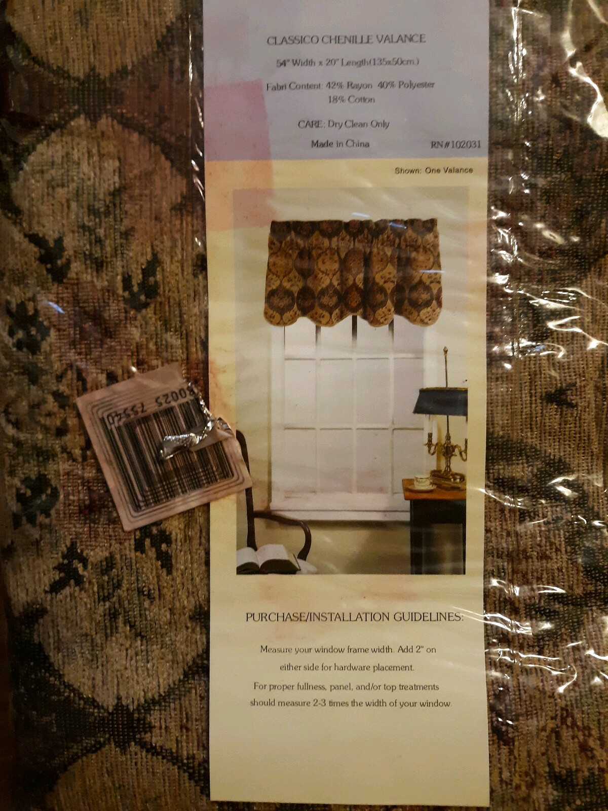 Window Valance One Scalloped Valance 54 Width 20 length New In The Package 54×20