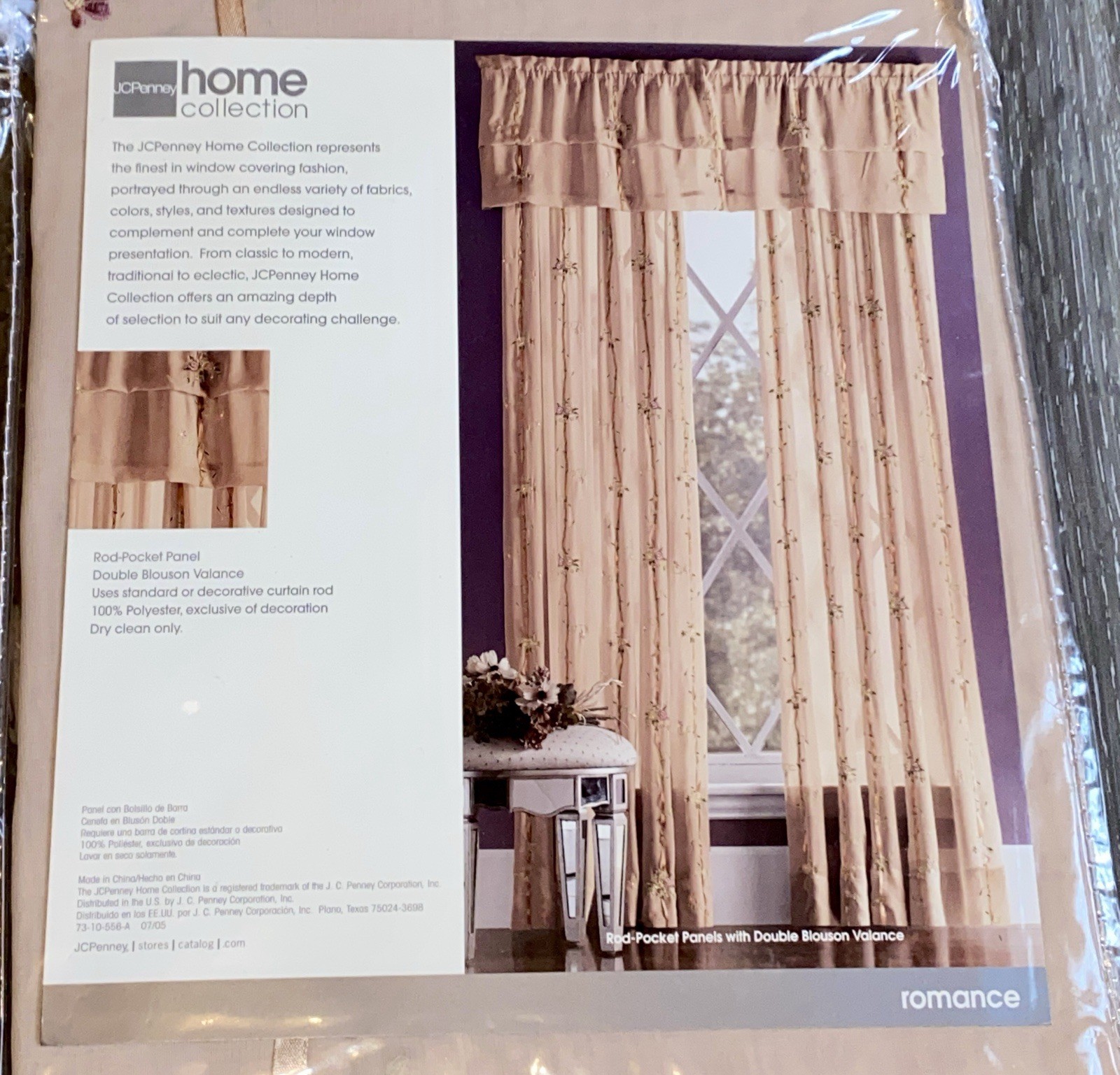 JC Penny Home Collection Romance Panel Rod Pocket Panel 54×84 Rose Beige Set