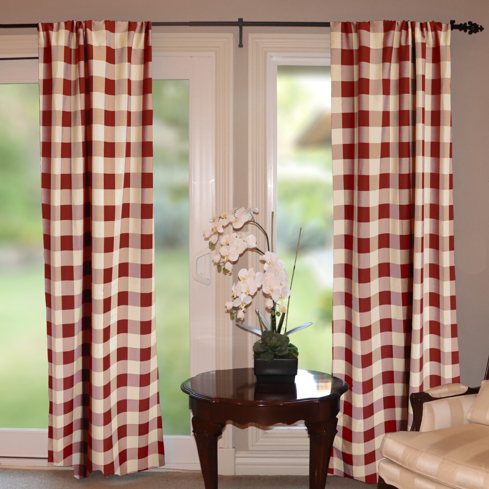 Buffalo Checkered 100% Polyester Curtain Panel Window Treatment/Décor 56″ Wide