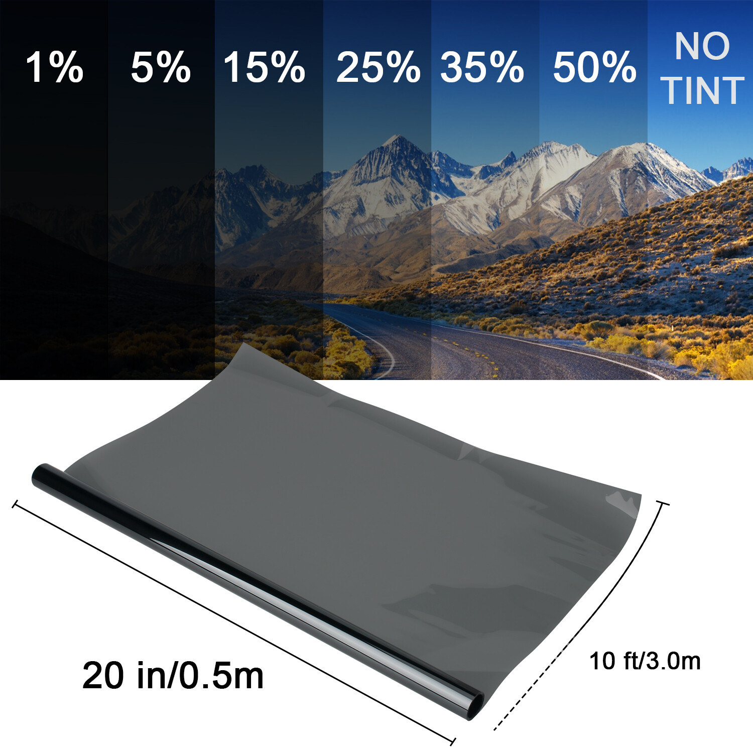 10/20FT Window Tint Film Roll W/ Scraper – Heat Control UV Block for Car Home