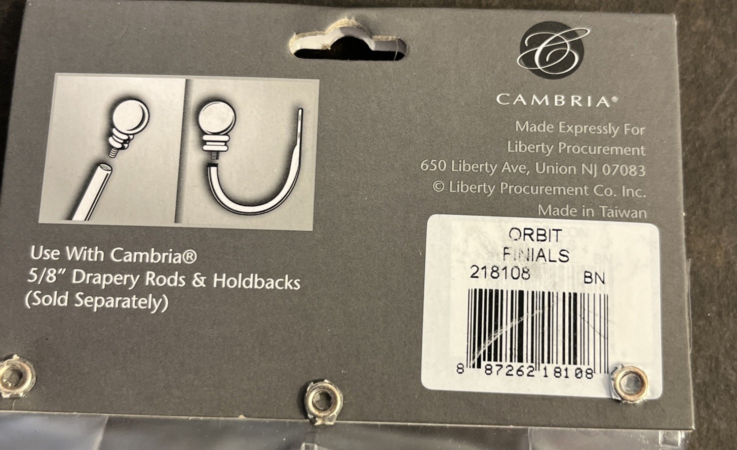 Cambria Orbit Finials in Brushed Nickel 2-Pack Brand New #218108