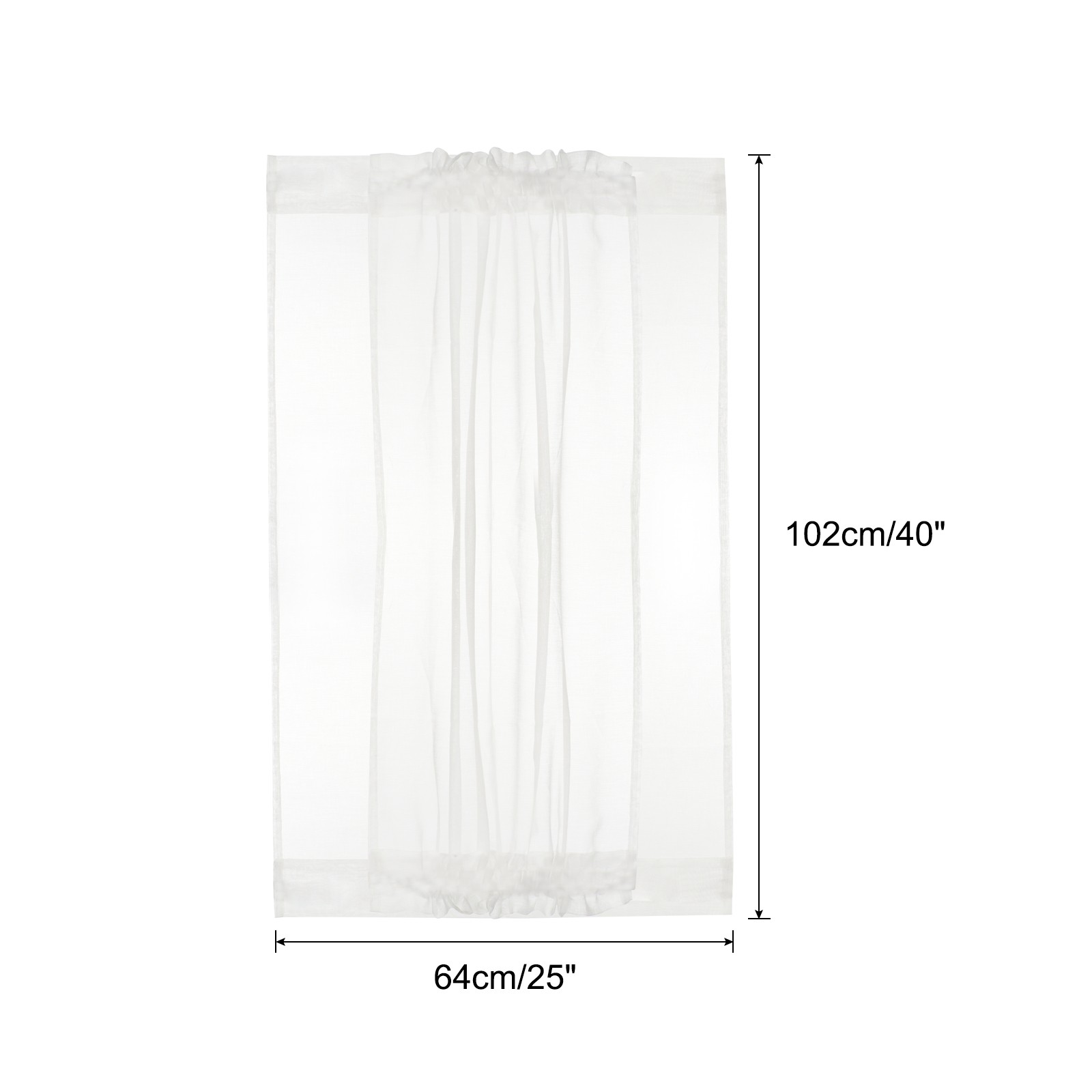 Blackout Door Curtain 25″W x 40″L Home French Window Door Curtain 1 Panel White