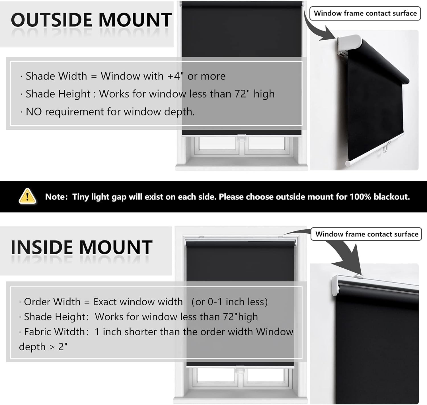 Thermal Insulated Cordless Roller Blinds – 30″ x 72″ With Elegant Black Design**