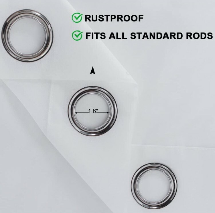 (1) Patio Sheer Curtain 1 Panel Indoor Outdoor Grommet Waterproof White 84″