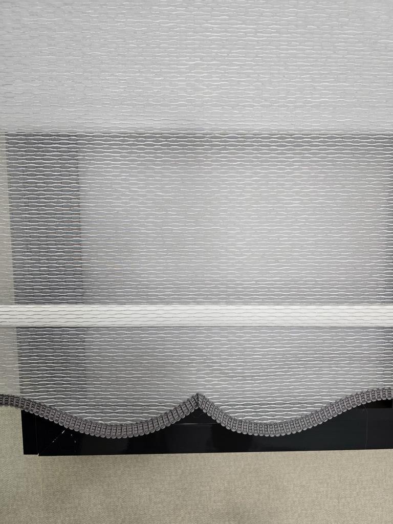 Wavy Stripes Double Mechanism Tulle and Roller Blinds TS2026