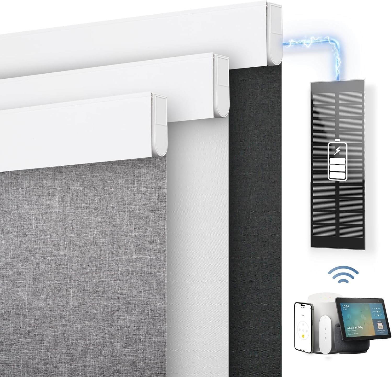 Remote Control Motorized Blackout Blinds 35″W x 72″H
