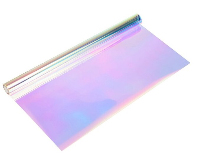 Privacy Window Film ~ Window Sticker ~ 17.7″ x 78.7″ ~ 3D IRIDESCENT RAINBOW