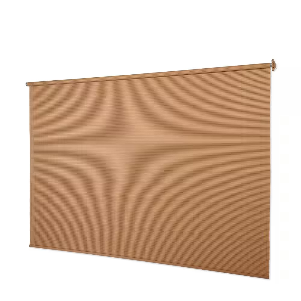 Tan Wheel-Operated Light Filtering PVC Exterior Shade 96 In. W X 72 In. L