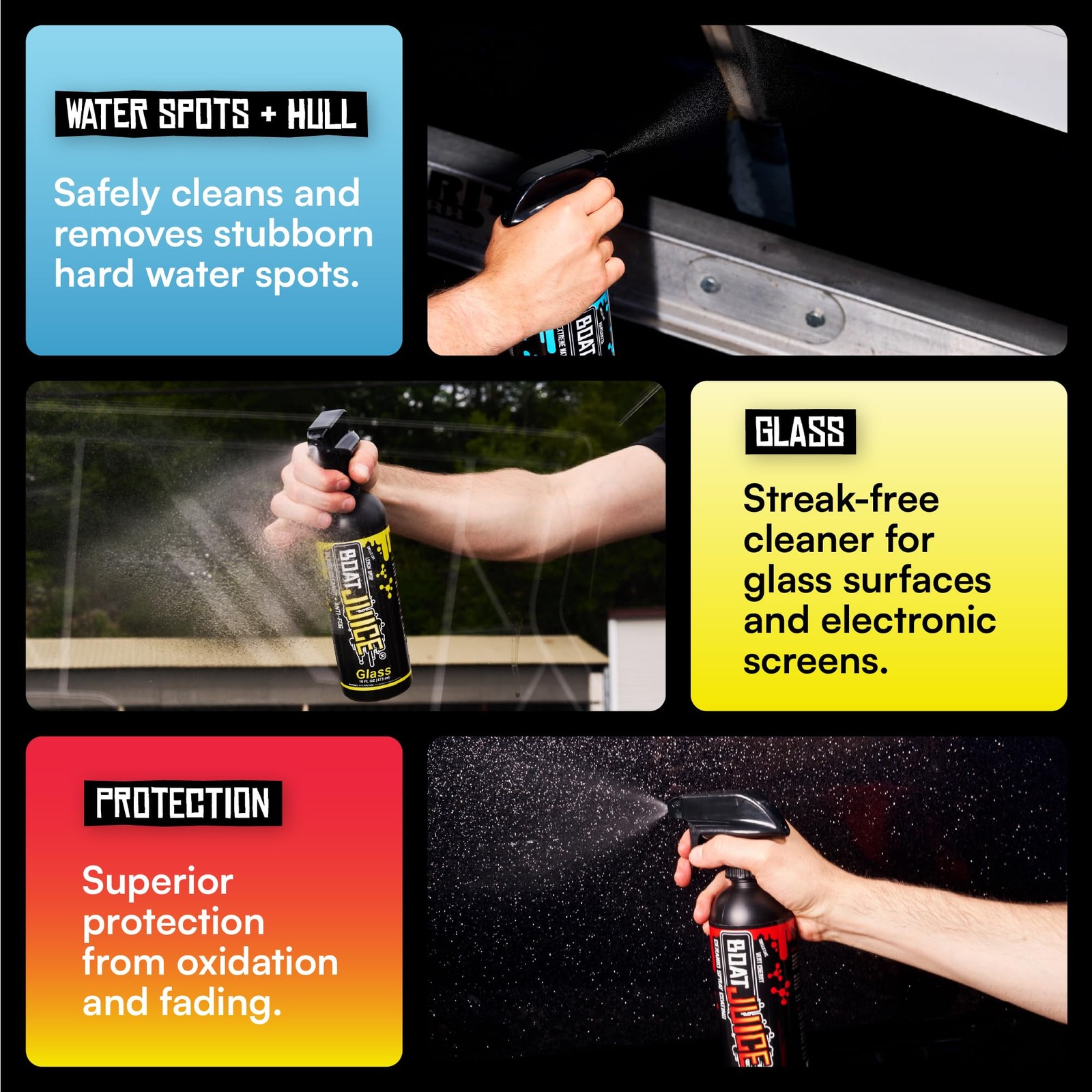 Boat Juice Luxury Boat Cleaning Kit Vinyl Seat Exterior Hard Water Spot Remover