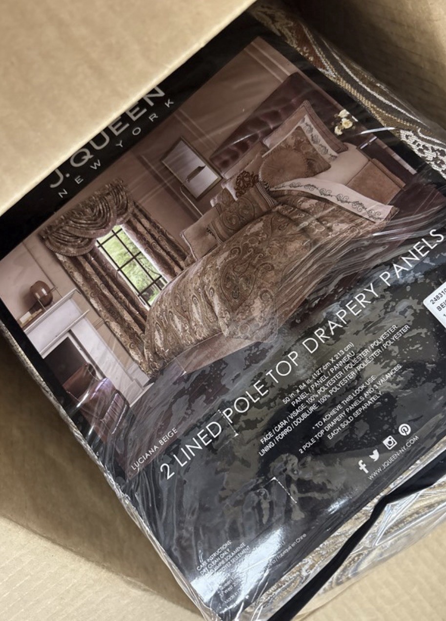 J. Queen New York Luciana Room Darkening Traditional Window Panels Medallion New