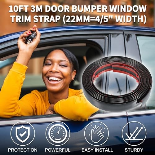 Car Truck Window Trim Strip 4/5″ Width 10Ft 300cm Self Adhesive 22mm Black