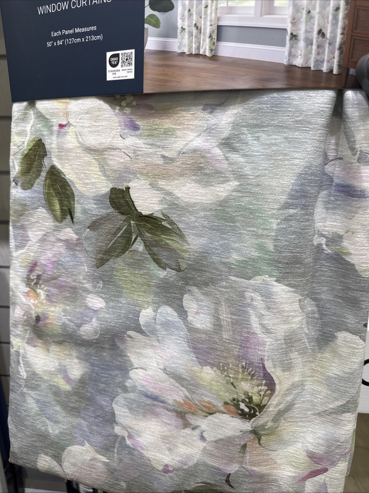(2) Curated Kravet Iridescent Blooms Rod Pocket Back Tab Window Panel 84” New~
