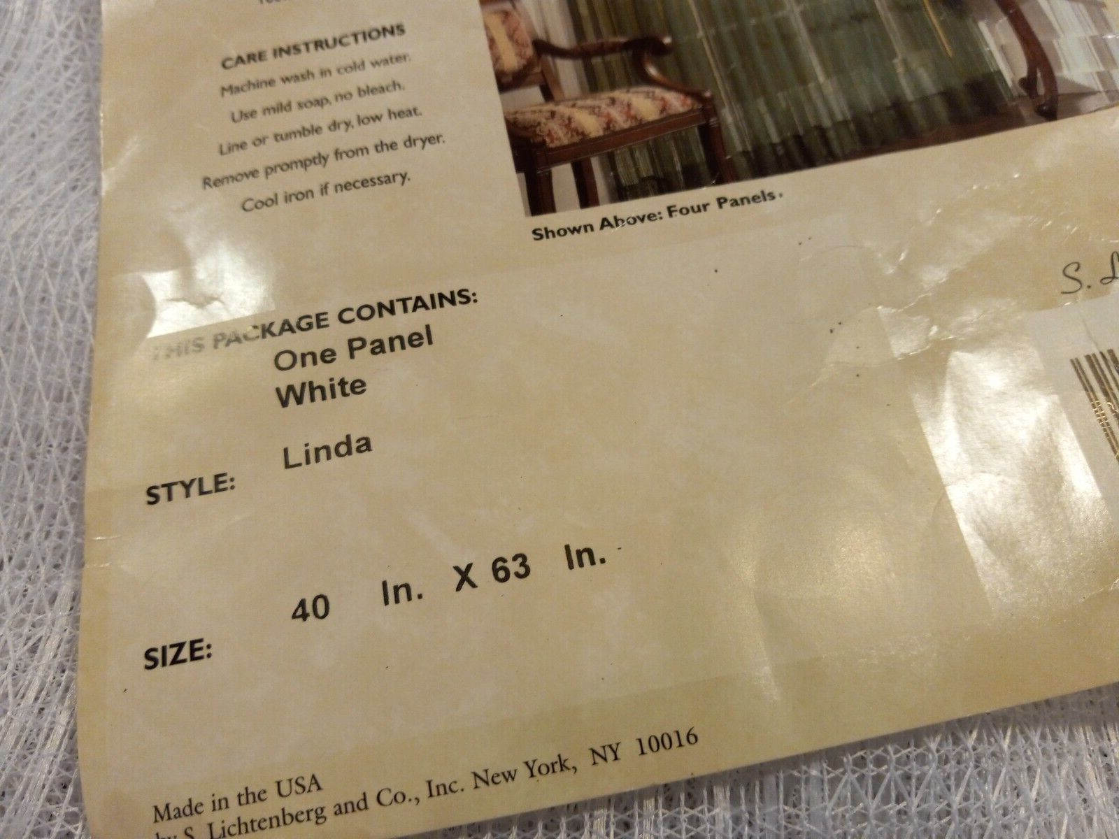 1 Lichtenberg Knit Curtain Panel Rod-Pocket 100% Polyester White 40″w x 63″l USA