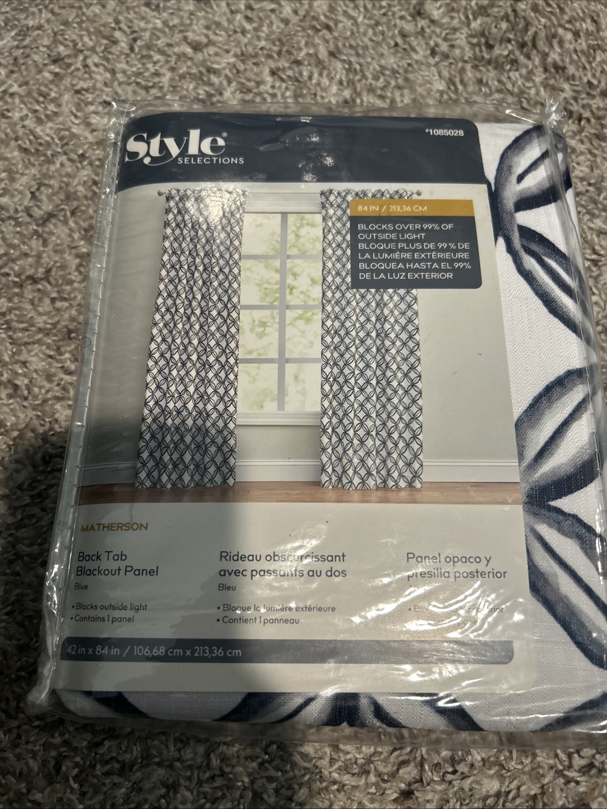 Living Logic Matherson Back Tab Blackout Panel 1085028 42 in x 84 in New BLUE