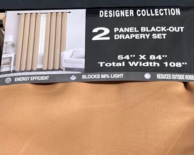 2 Pc Drapes Set Various designs Black Out UV Home Decor Sunrise House Corp