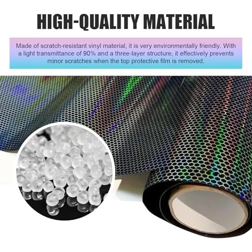 Car Light Tint Film, 11.8″ x 39.3″ Laser Honeycomb Car Rear Tail Light Lamp