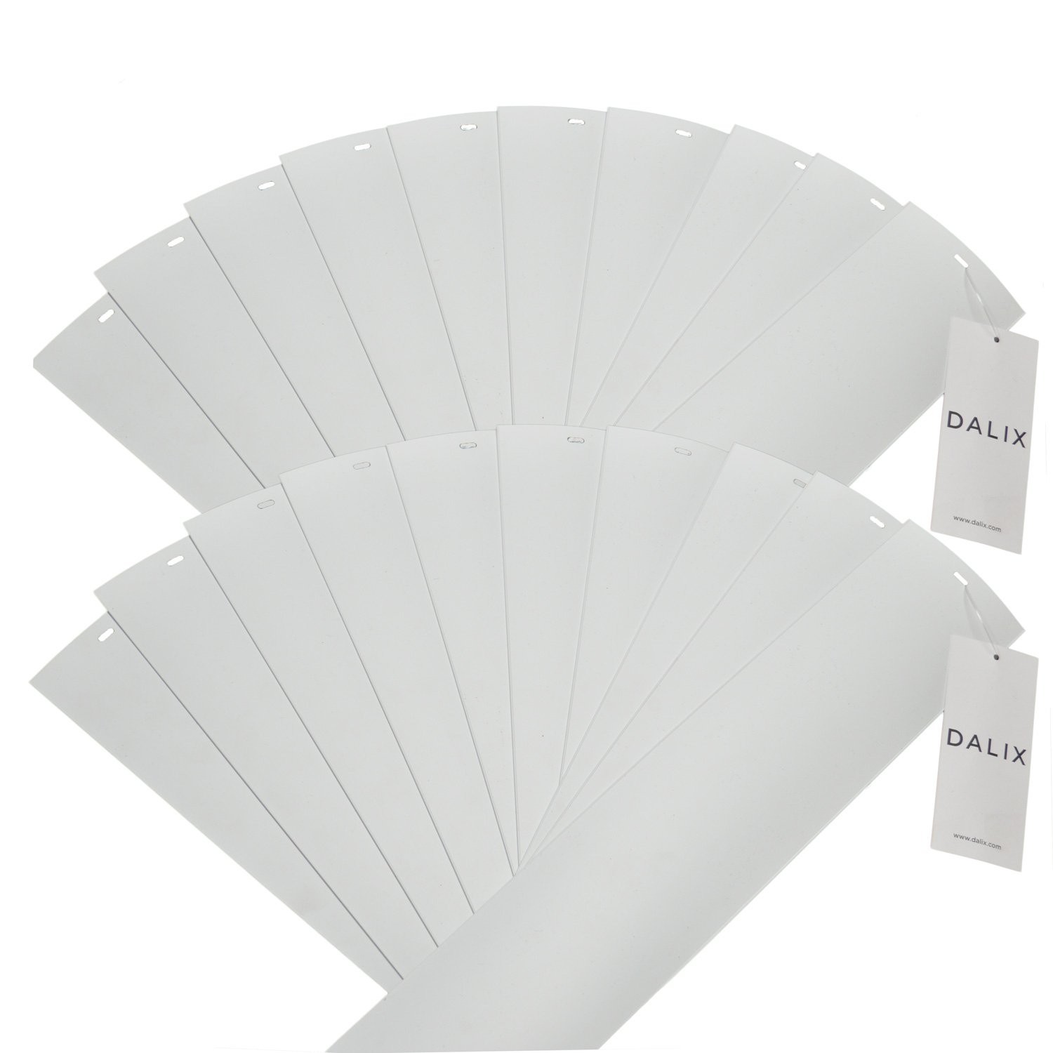PVC Vertical Blind Replacement Slats Curved Smooth White 82.5 x 3.5 Inches