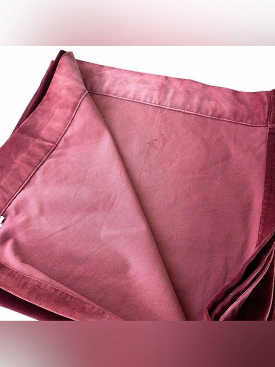 Pottery Barn Velvet Twill Merlot Red Drape Set 48×96 100% Cotton Mexico READ