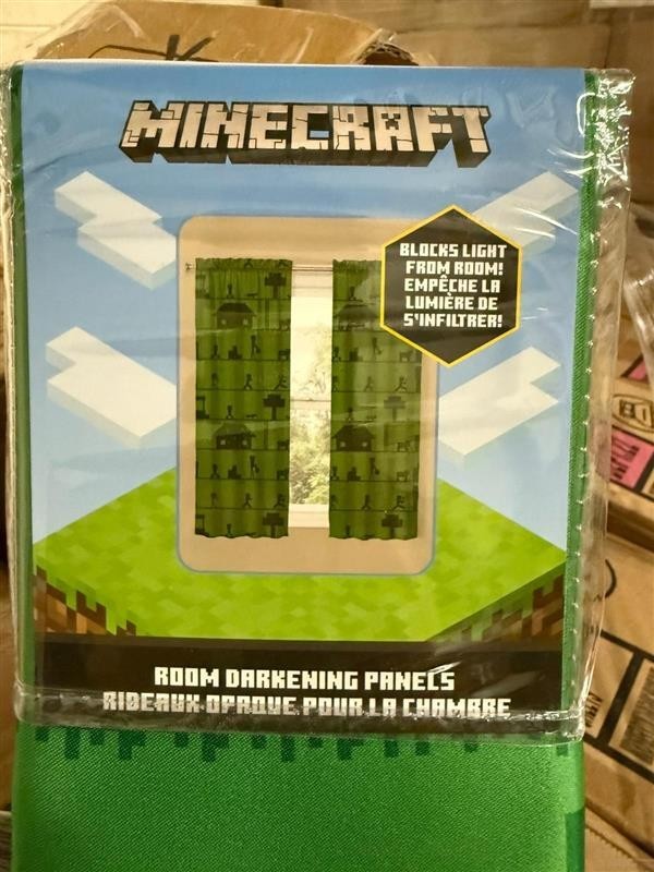 Minecraft Room Darkening Window Panels for Kids 2 Panels – 41″ (W) x 63″ (L)