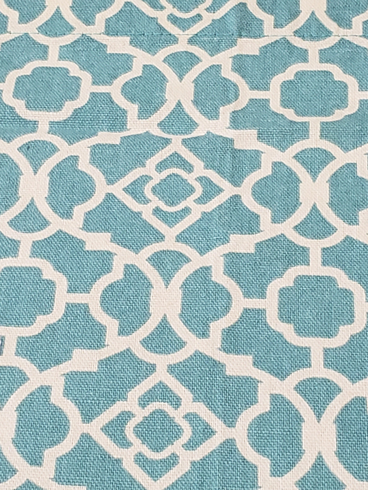 Waverly Valance Turquoise White Lattice 48 X 17.5 in