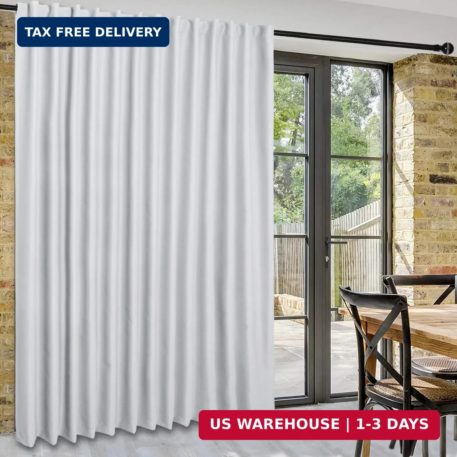 DWCN Patio Sliding Door Curtains – Extra Wide Curtains for Glass Door, Room Divi