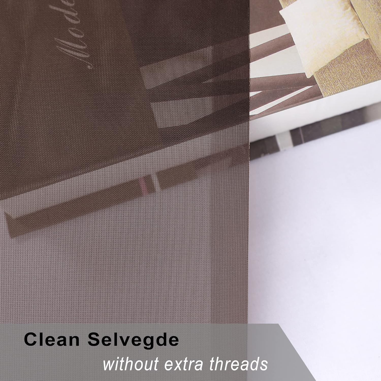 Lightweight 100% Polyester Chocolate Sheer Curtains – 2 Panels, 84″ Length