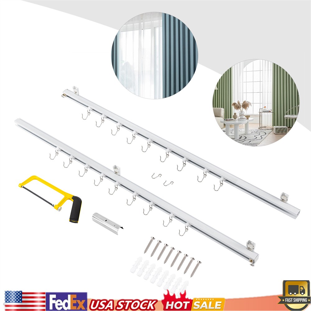 3-6ft Scalable Ceiling Curtain Track Ceiling Mounted Curtain Track Kit