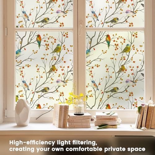 Window Privacy Cling Film Frosted Non-Adhesive Opaque 17.7×78.7in