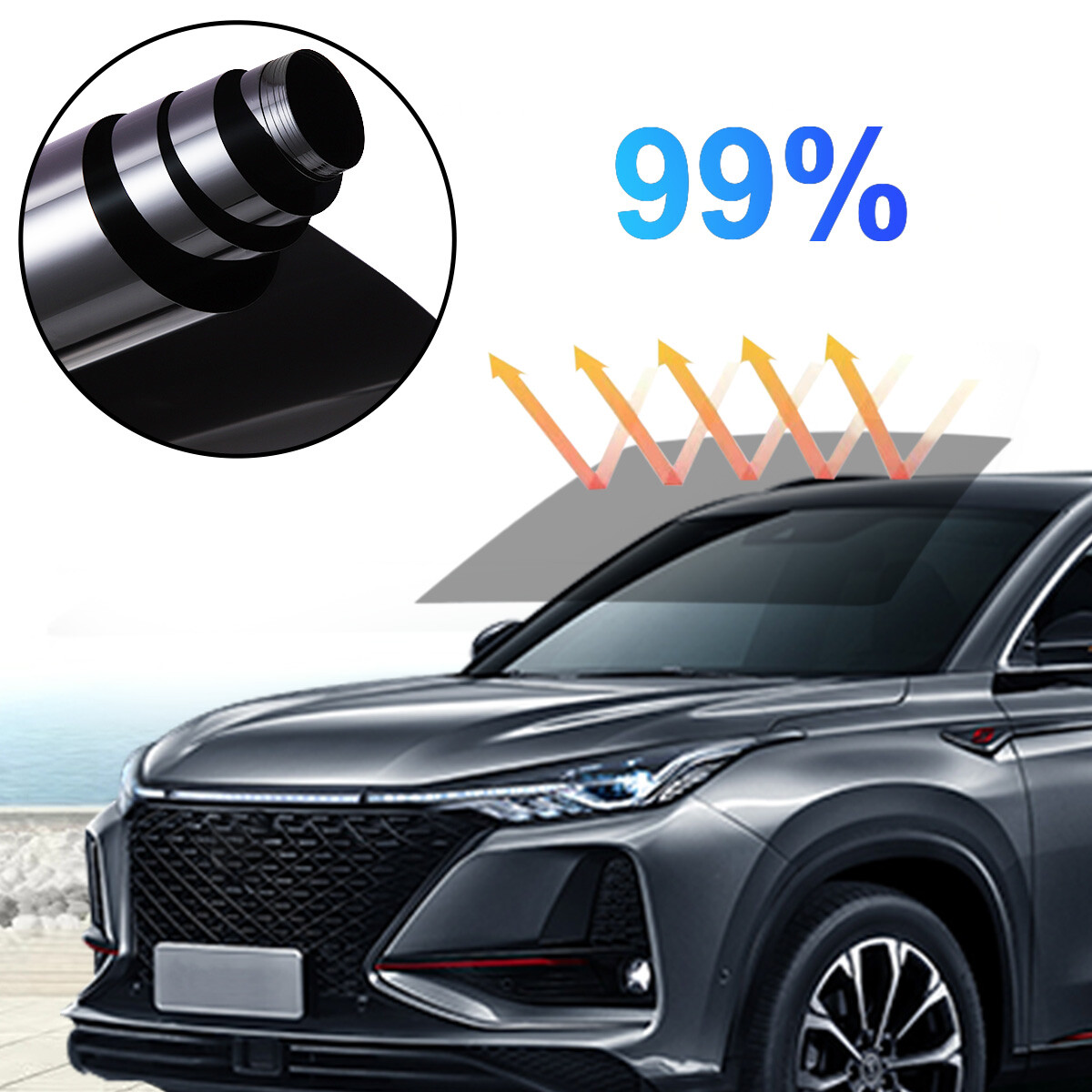 5%/15%/25%/35% VLT Uncut Window Roll Tint Film 20″ x 20ft Car Home Office Glass
