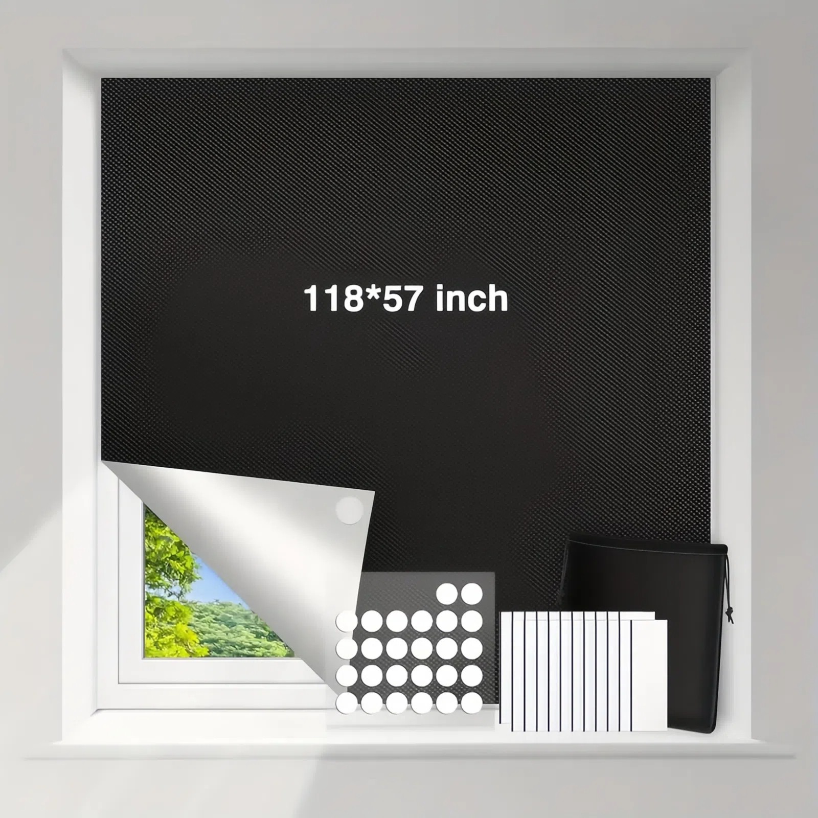 100% Blackout Roller Shades Cordless Window Blind Curtains for Nursery Travel