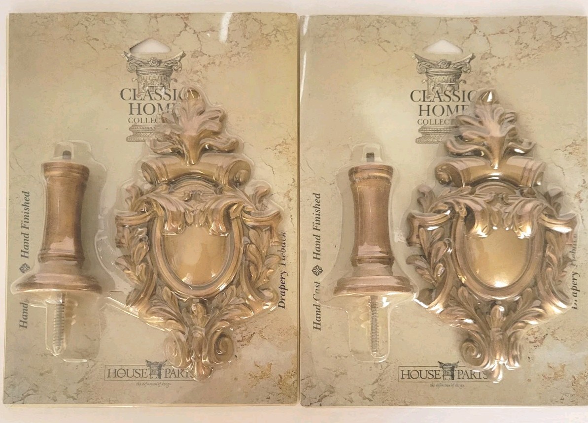 Curtain Tie Backs Classic Home Collection Hand Cast Hand Finished Set Of 2 NIP
