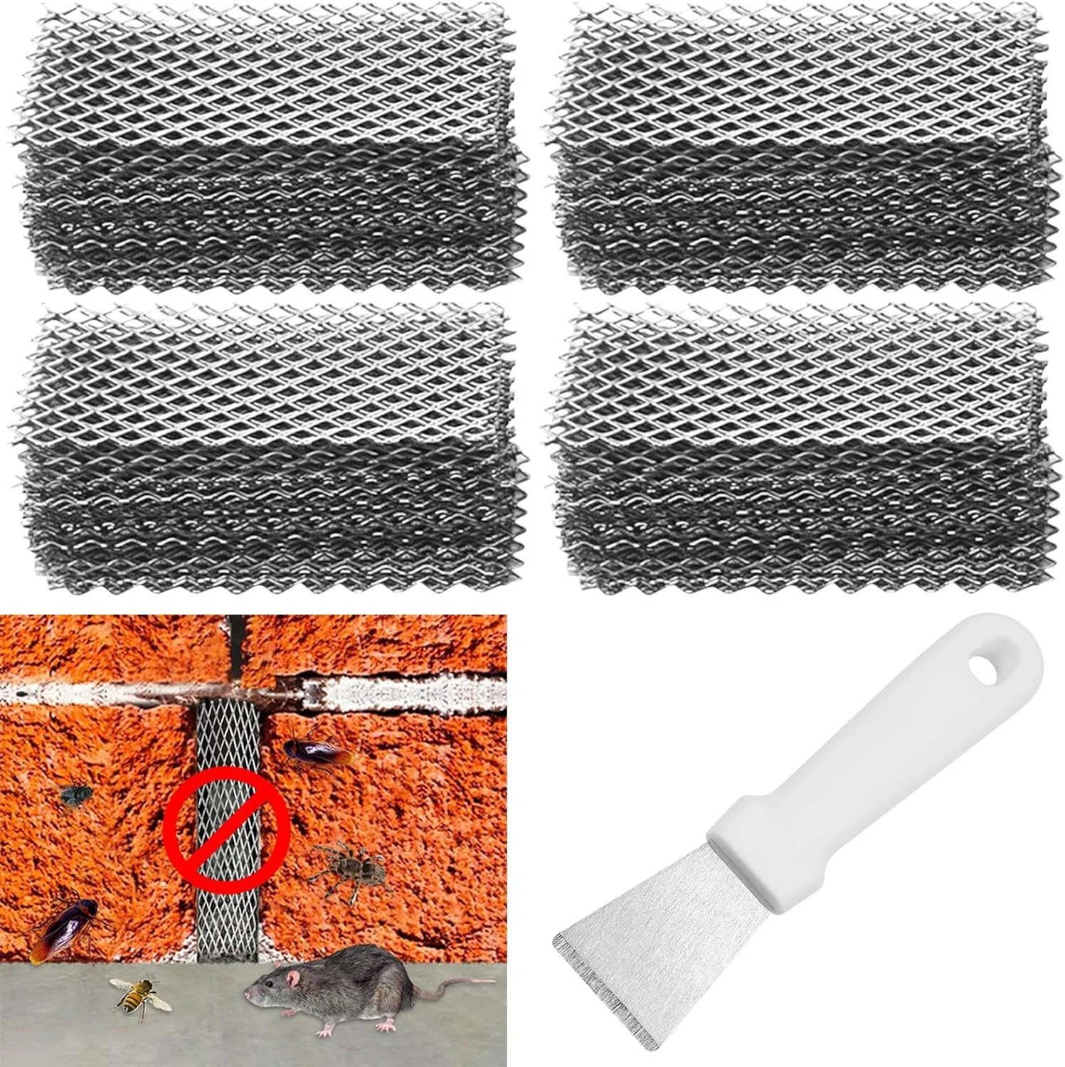 100PCS Stainless Steel Brick Weep Hole Covers 2.75in Wall Vent Screens Kit