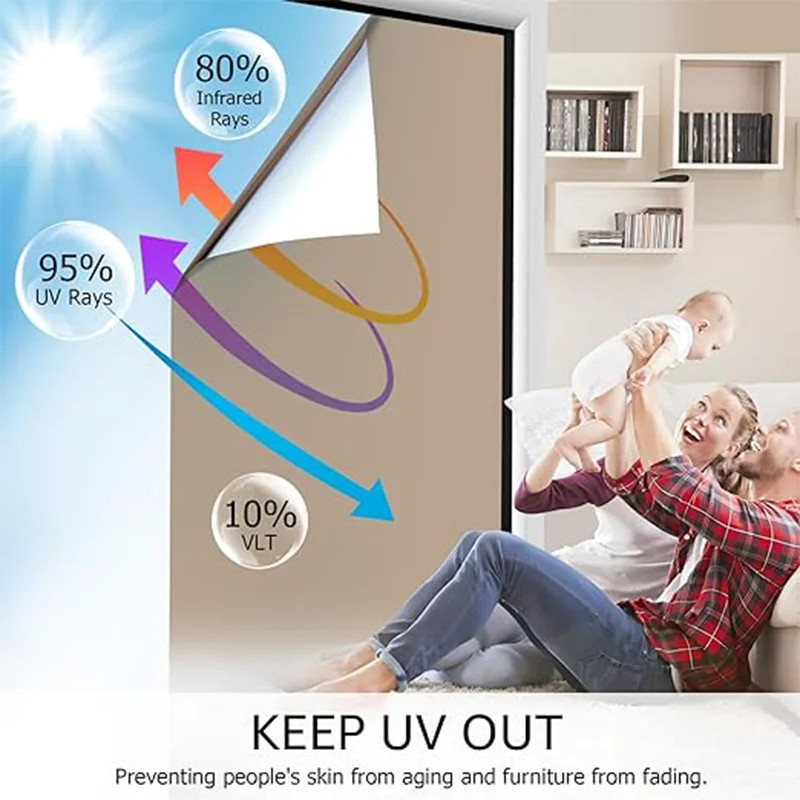 One Way Privacy Window Film UV Blocking Reflective Static Cling Tint
